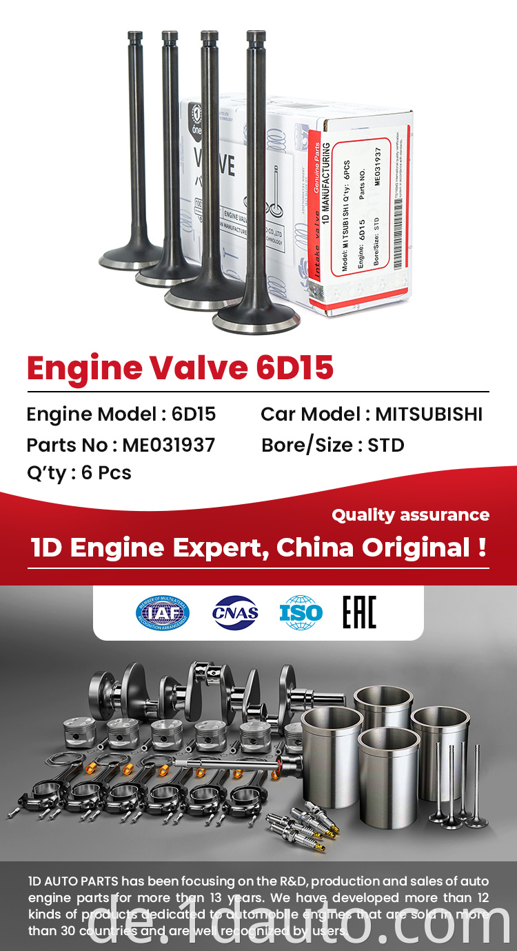 MITSUBISHI 6d15 Engine Valves 